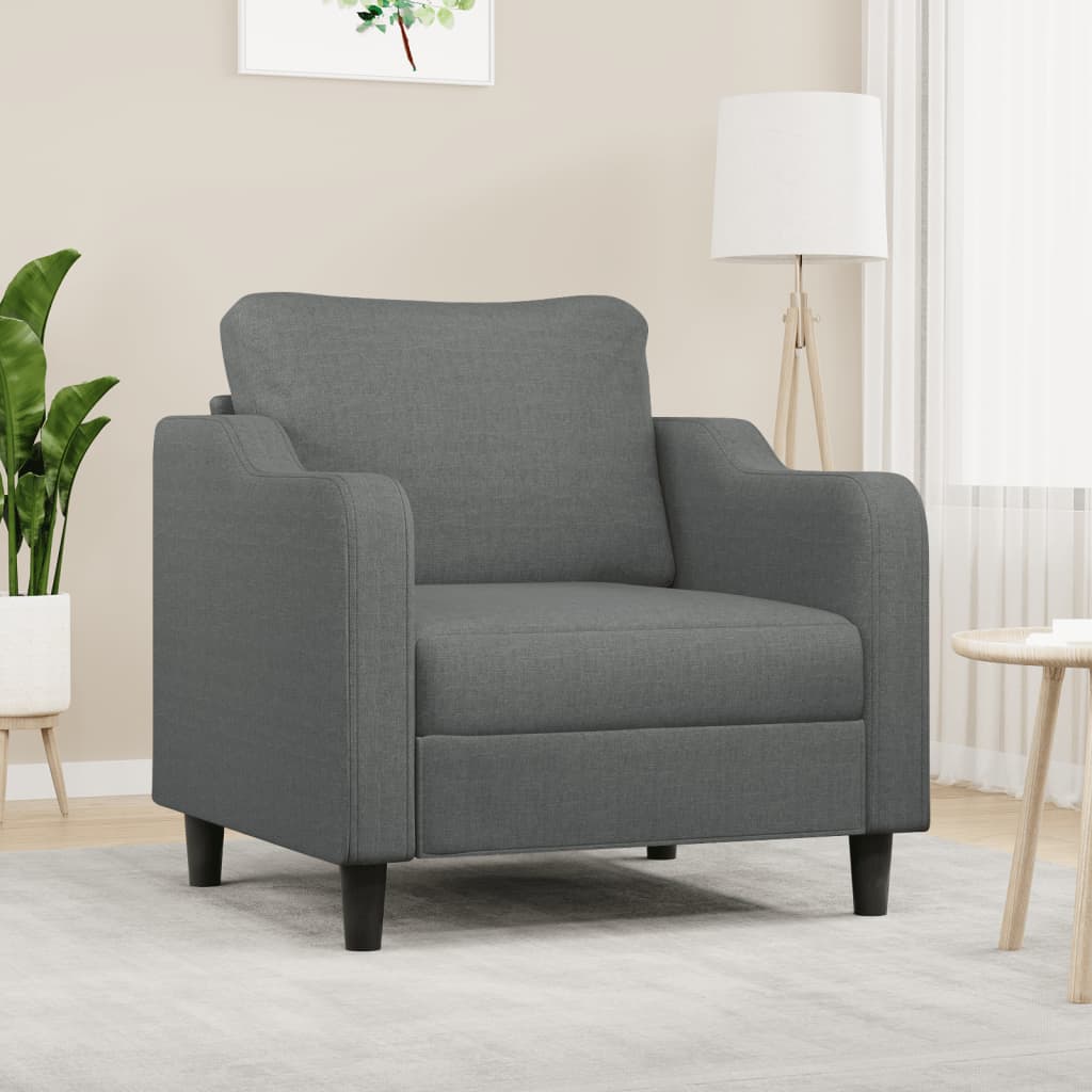 vidaXL Jednomiestna pohovka, tmavosivá 60 cm, látka