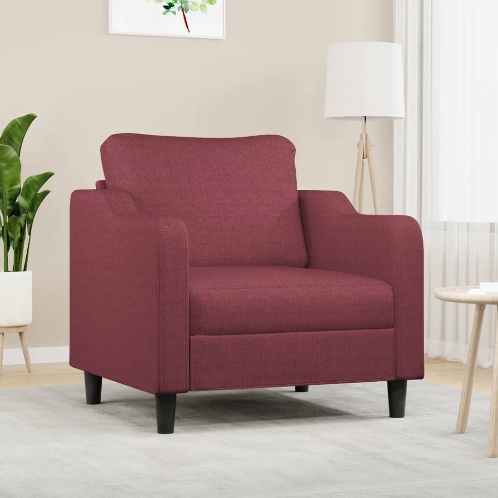 vidaXL Jednomiestna pohovka, vínovo červená 60 cm, látka