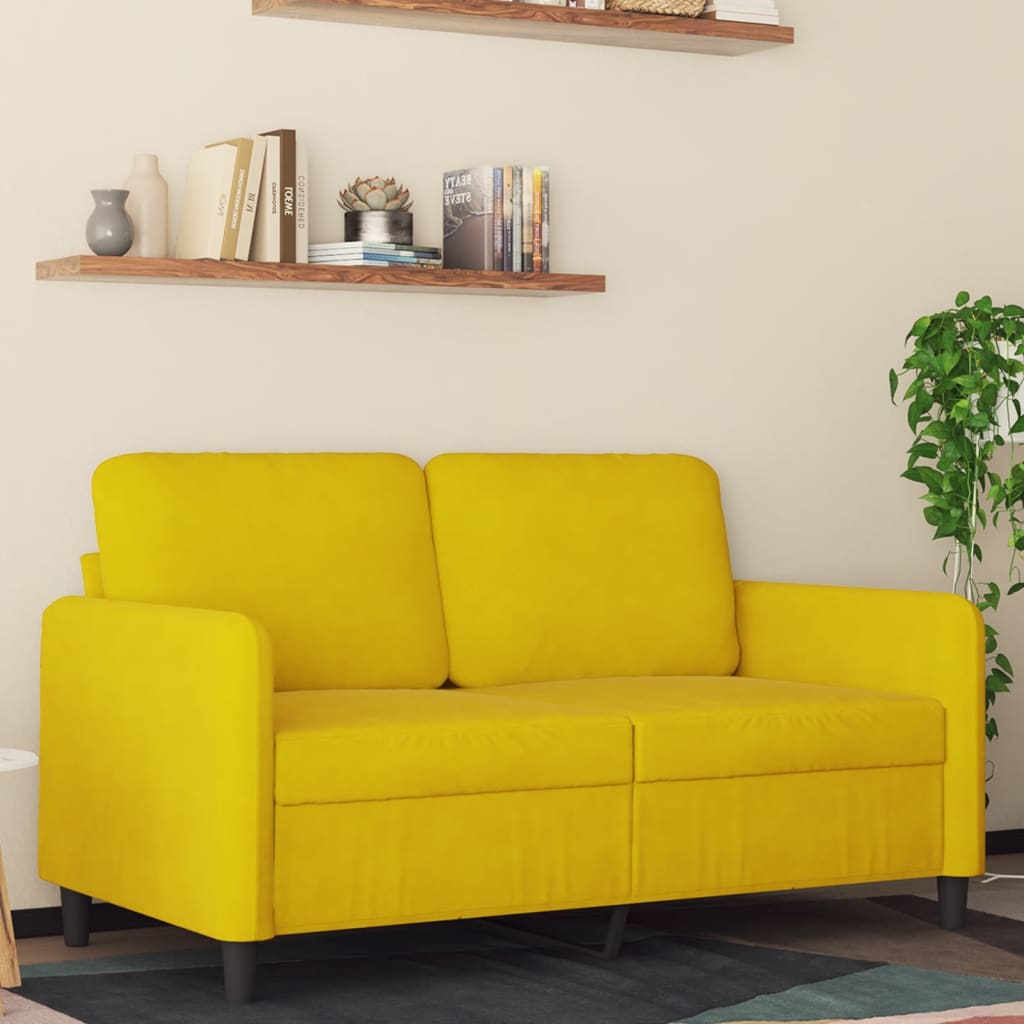 vidaXL 2-miestna pohovka žltá 120 cm zamat