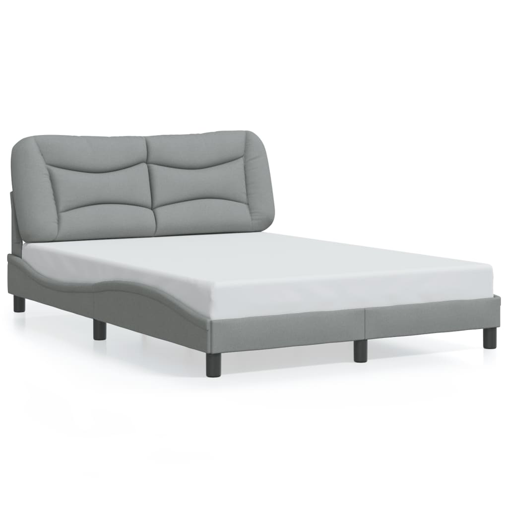vidaXL Posteľný rám s čelom bledosivý 120x200 cm látka