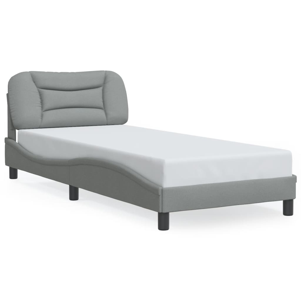 vidaXL Posteľný rám s čelom bledosivý 80x200 cm látka