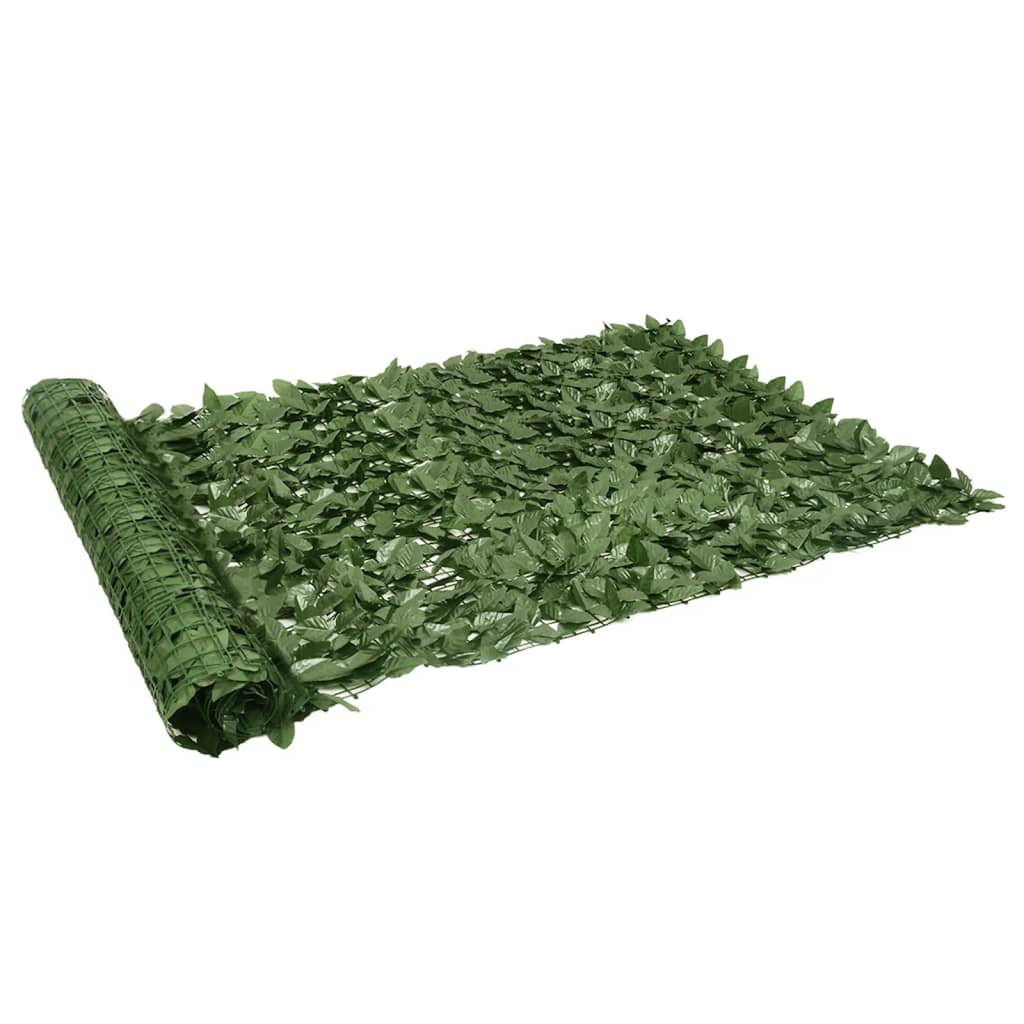 vidaXL Balkónová zástena s tmavo zelenými listami 300x150 cm