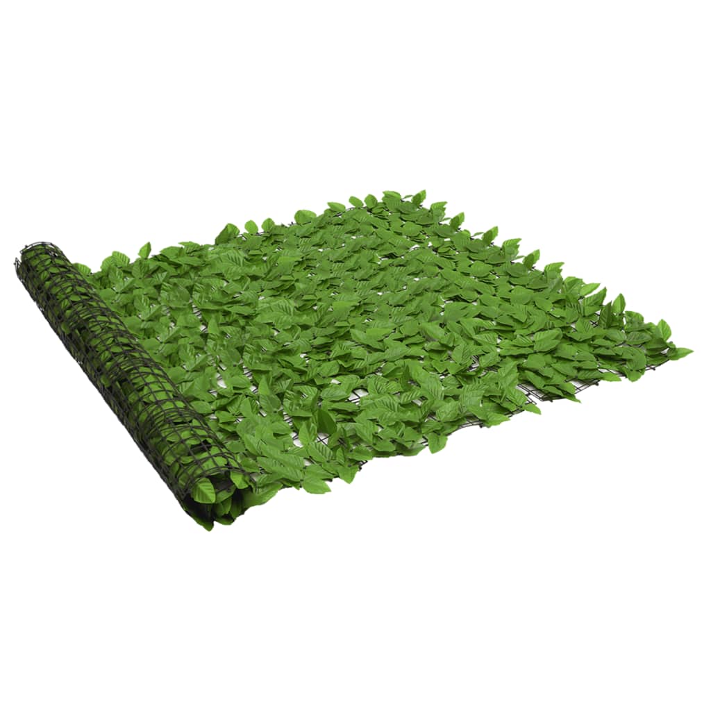 vidaXL Balkónová zástena so zelenými listami 300x150 cm