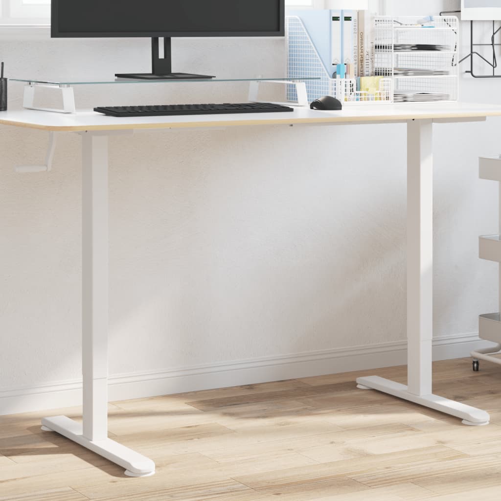 vidaXL Rám stola na státie biely (94-135)x60x(70-114) cm oceľ