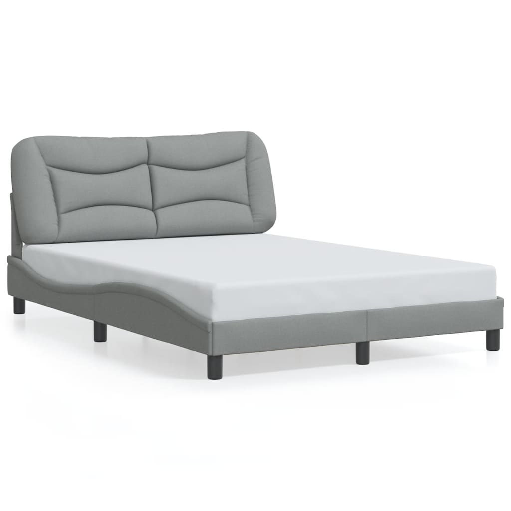 vidaXL Posteľný rám s LED svetlami bledosivý 120x200 cm látka