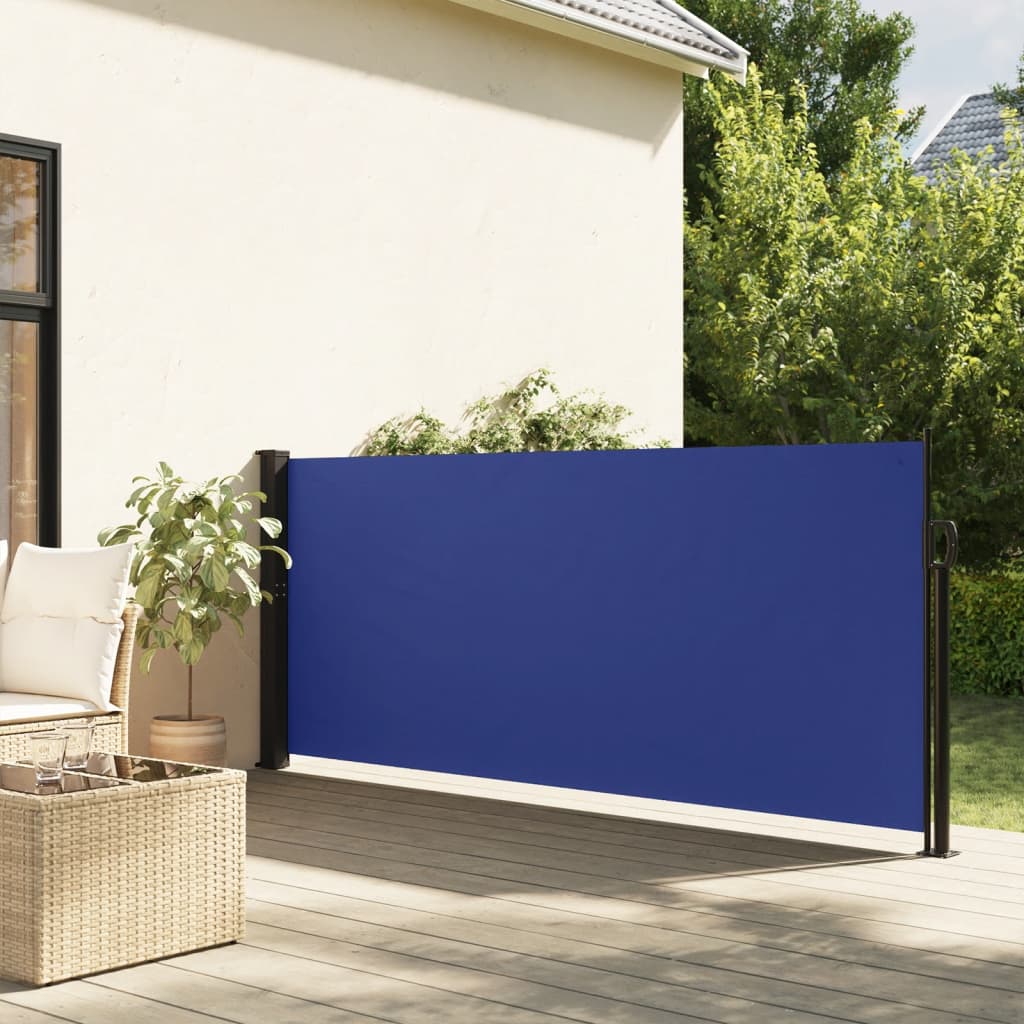 vidaXL Zaťahovacia bočná markíza, modrá 140x600 cm