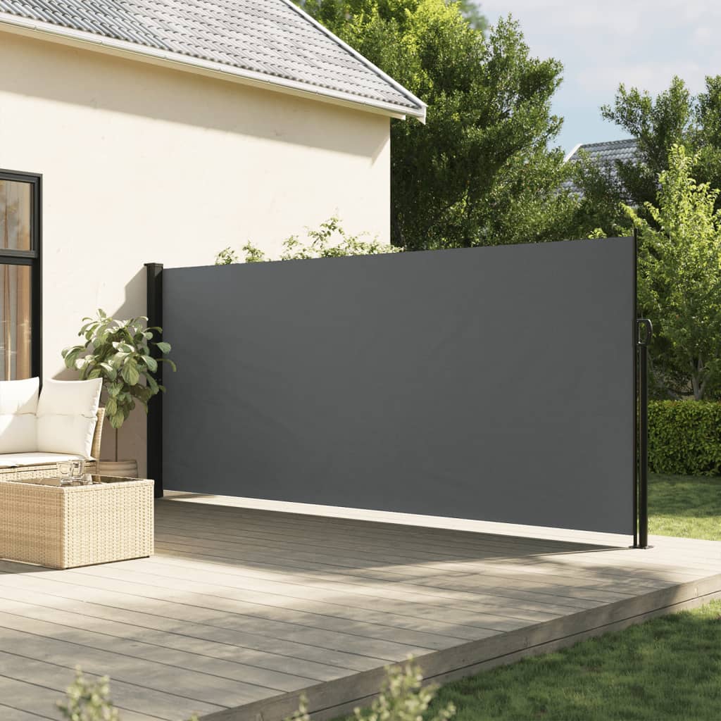 vidaXL Zaťahovacia bočná markíza, antracitová 160x600 cm