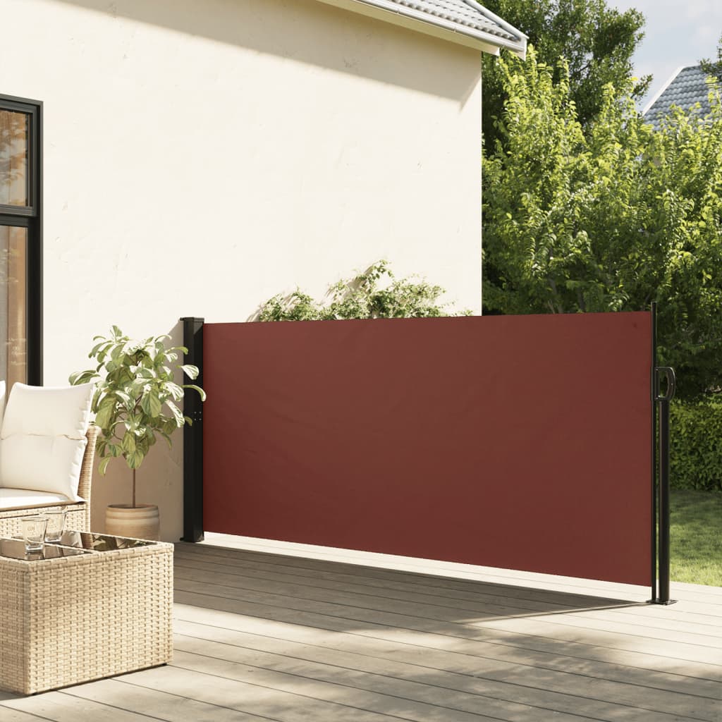 vidaXL Zaťahovacia bočná markíza, hnedá 120x600 cm