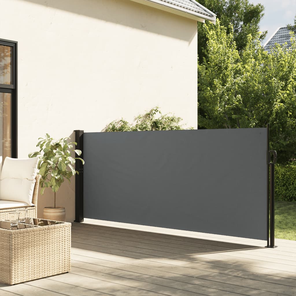vidaXL Zaťahovacia bočná markíza, antracitová 140x600 cm