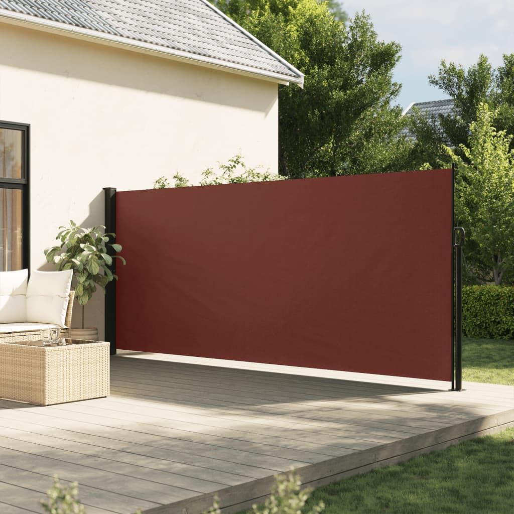 vidaXL Zaťahovacia bočná markíza, hnedá 180x600 cm