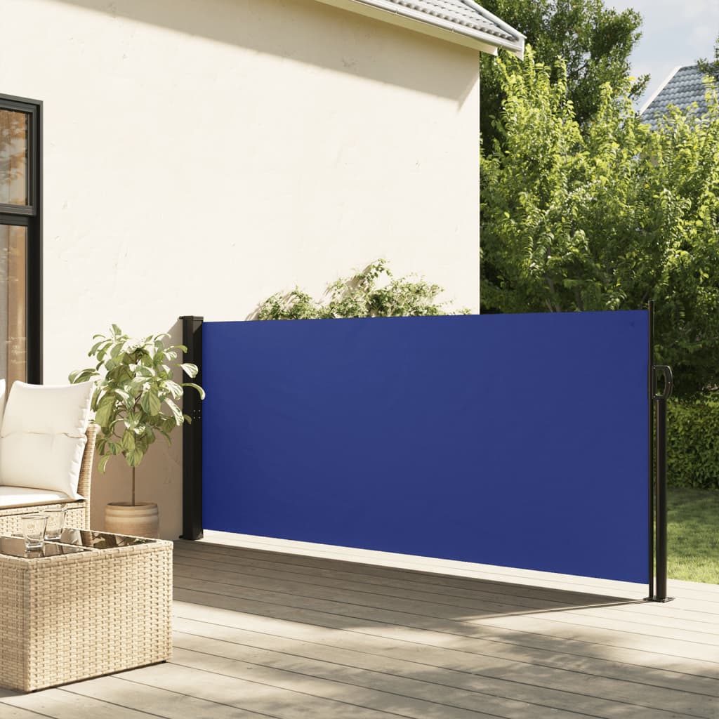 vidaXL Zaťahovacia bočná markíza, modrá 120x600 cm