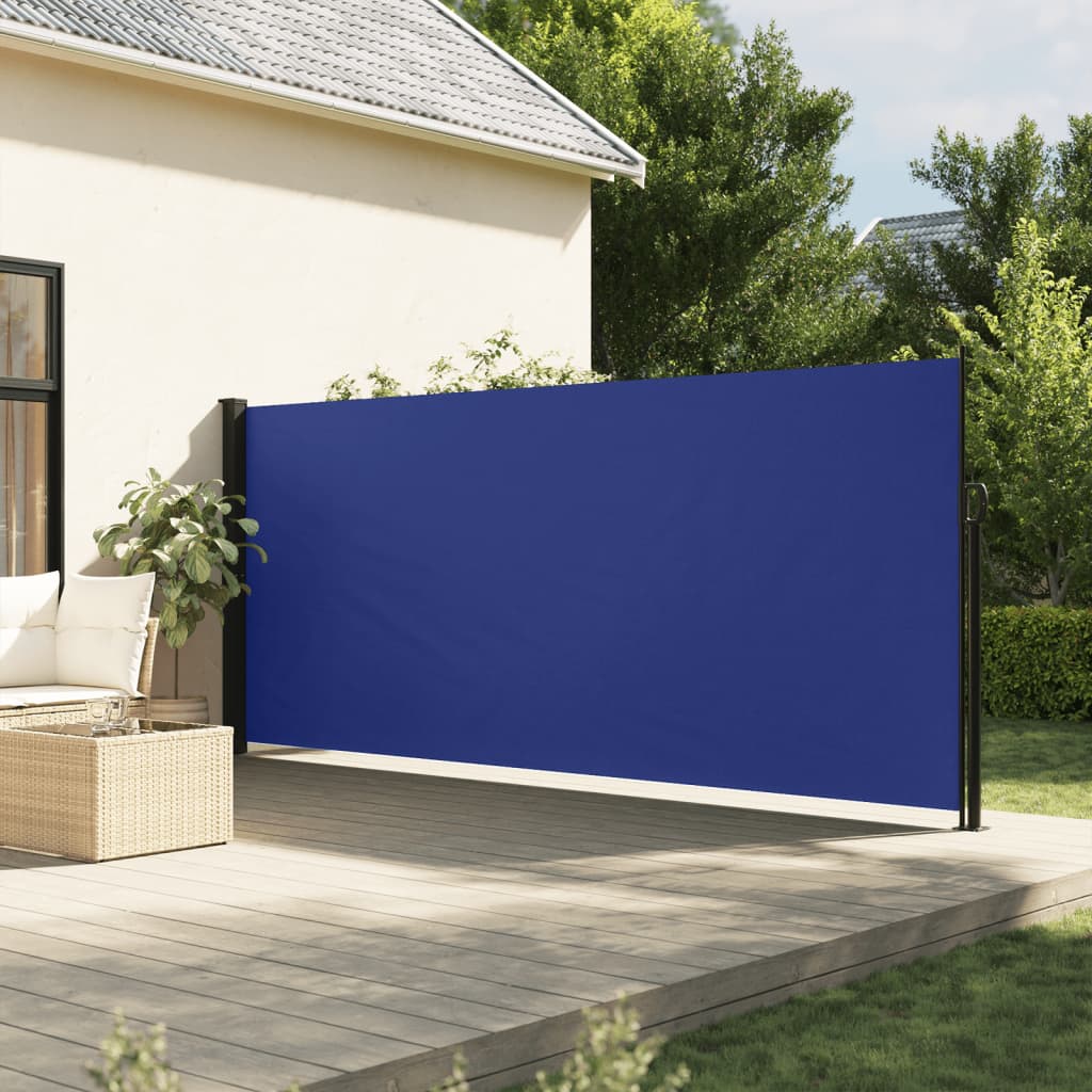 vidaXL Zaťahovacia bočná markíza, modrá 160x600 cm