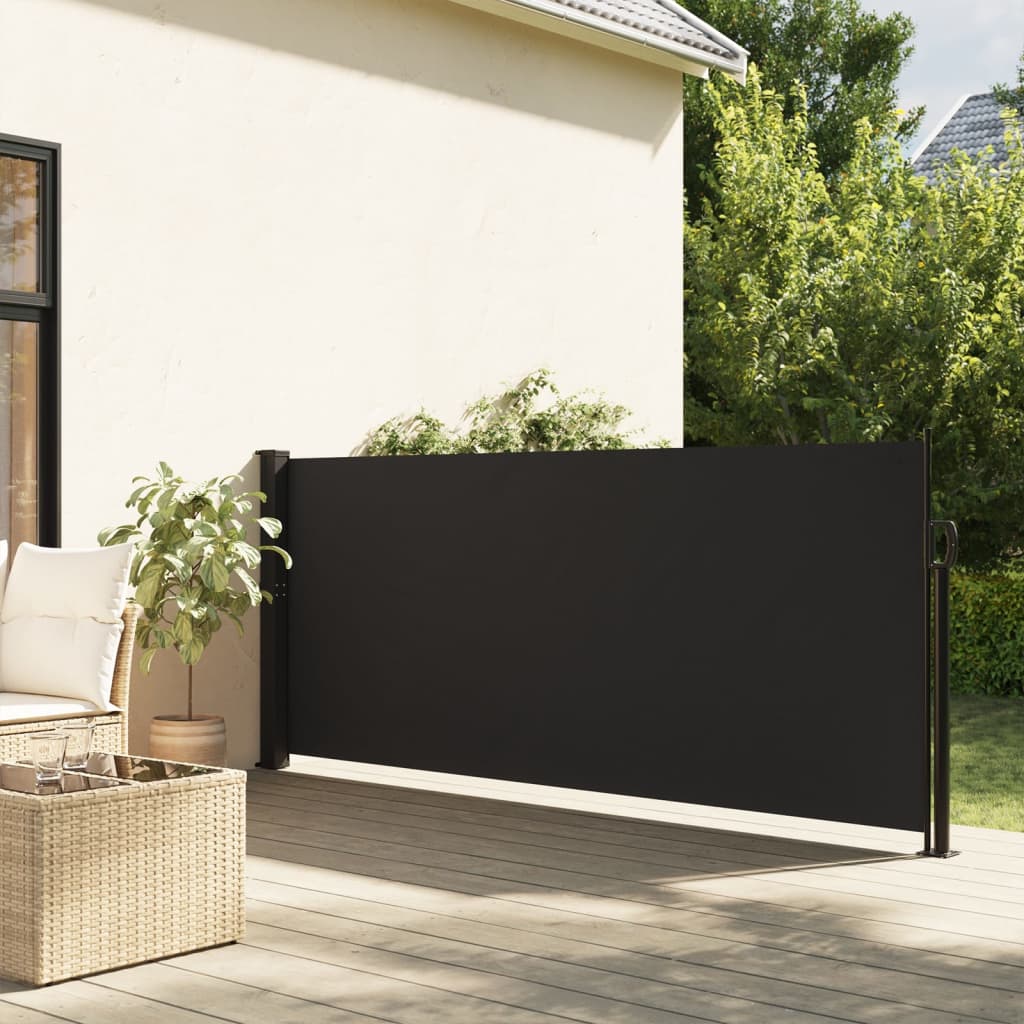 vidaXL Zaťahovacia bočná markíza, čierna 120x300 cm
