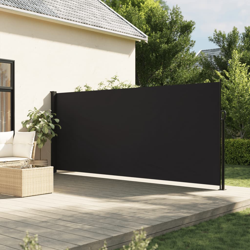 vidaXL Zaťahovacia bočná markíza, čierna 160x300 cm