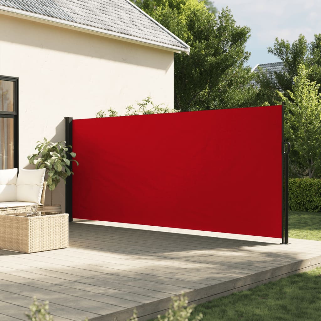vidaXL Zaťahovacia bočná markíza, červená 160x600 cm