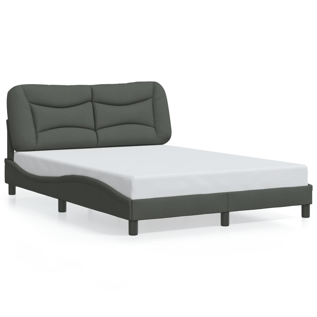 vidaXL Posteľ bez matraca tmavosivý 140x190 cm látka
