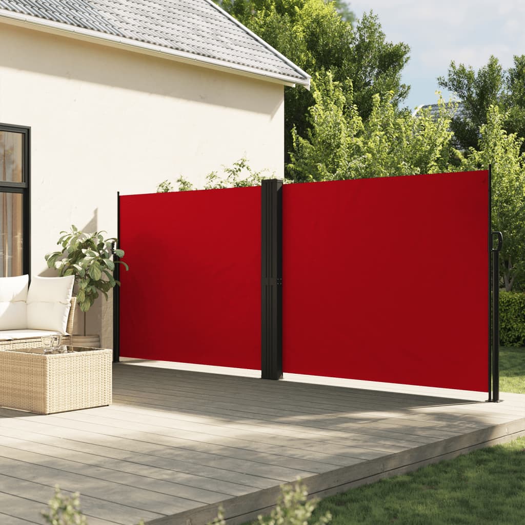 vidaXL Zaťahovacia bočná markíza, červená 160x600 cm
