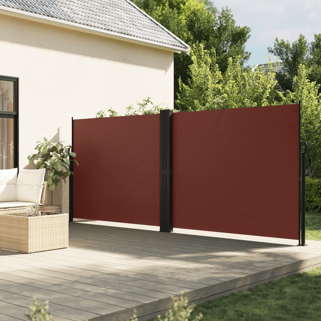 vidaXL Zaťahovacia bočná markíza hnedá 160x600 cm