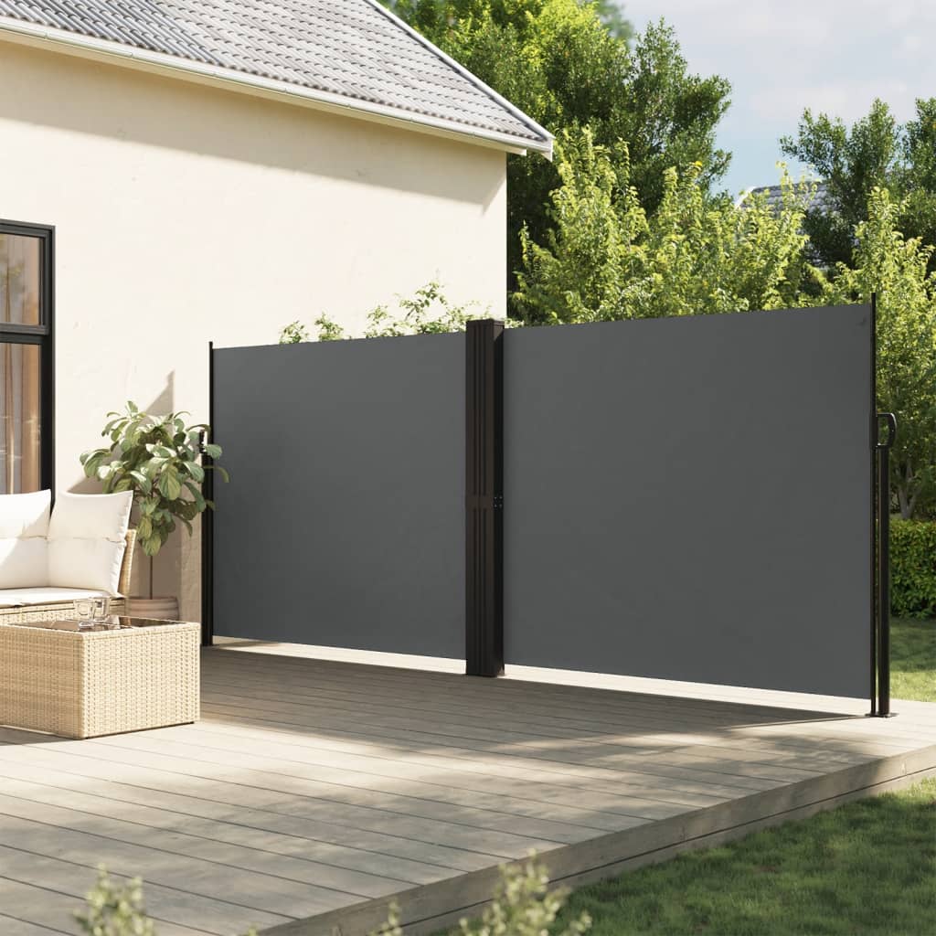 vidaXL Zaťahovacia bočná markíza, antracitová 160x600 cm