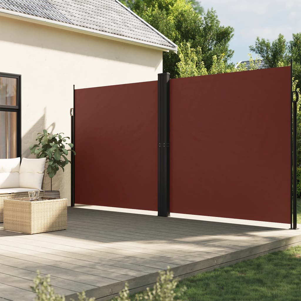 vidaXL Zaťahovacia bočná markíza, hnedá 200x1200 cm
