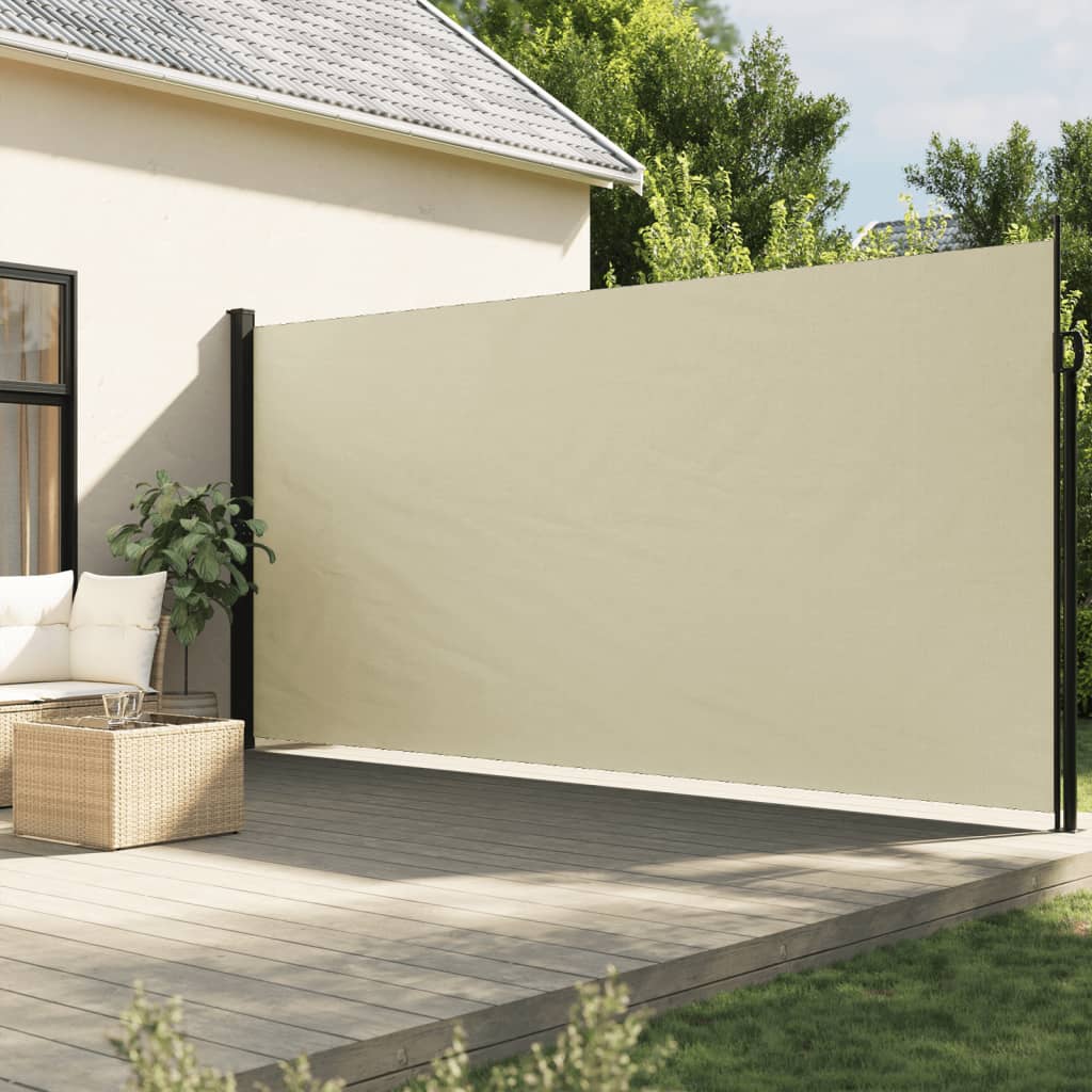 vidaXL Zaťahovacia bočná markíza, krémová 220x300 cm