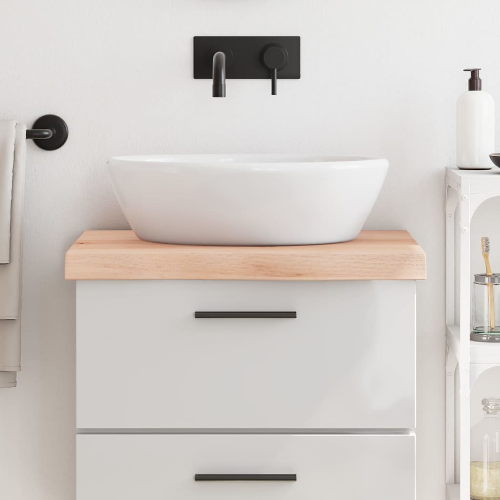 vidaXL Kúpeľňová doska 60x60x(2-6) cm neošetrený masív