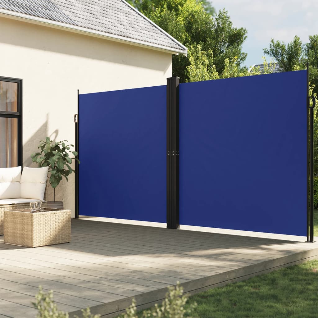 vidaXL Zaťahovacia bočná markíza, modrá 220x600 cm