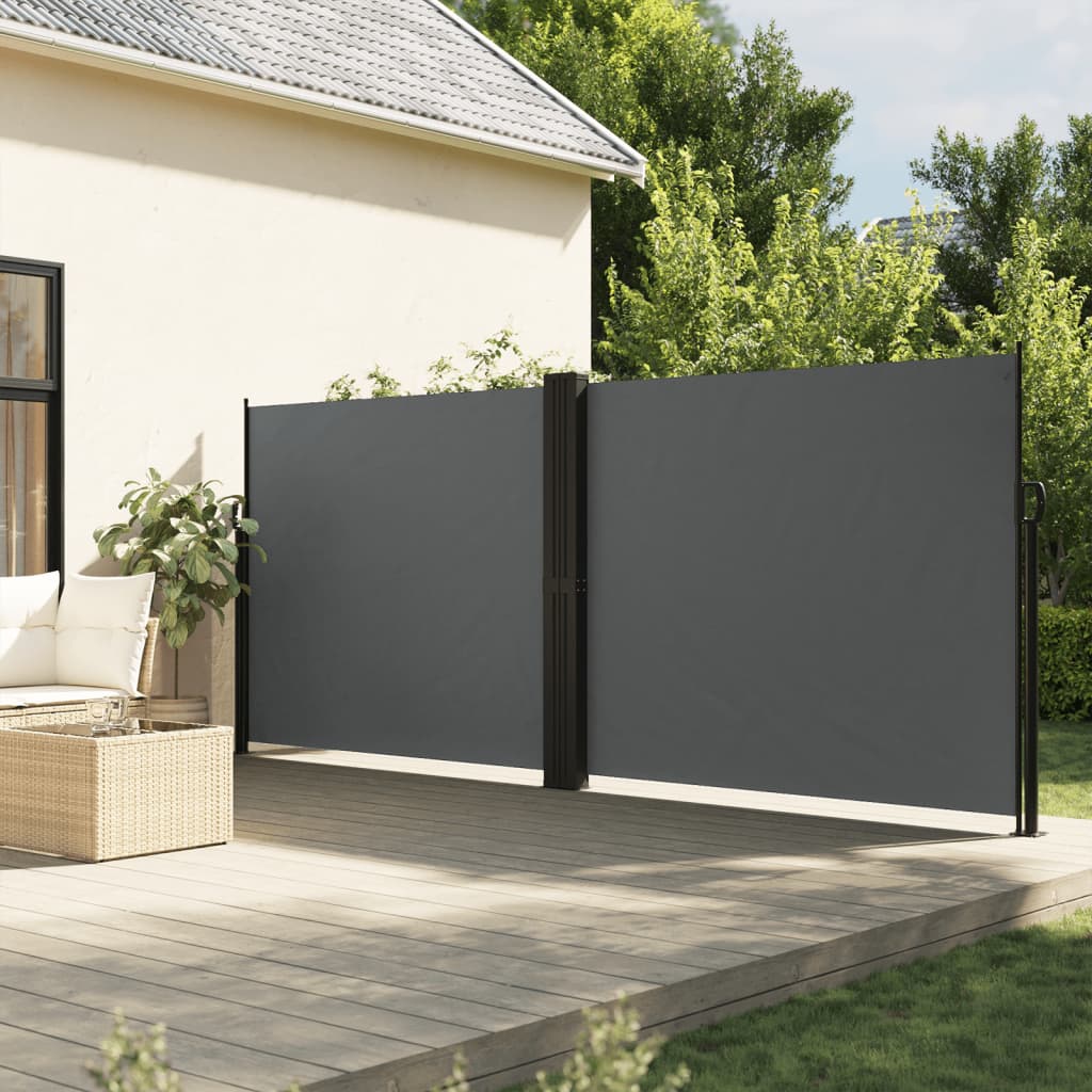 vidaXL Zaťahovacia bočná markíza, antracitová 180x1000 cm