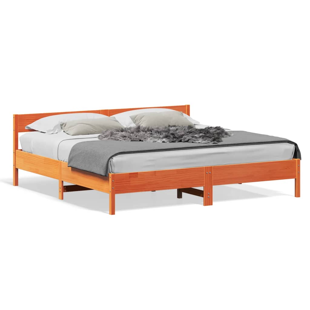 vidaXL Posteľ bez matraca voskovo hnedá 180x200 cm masívna borovica