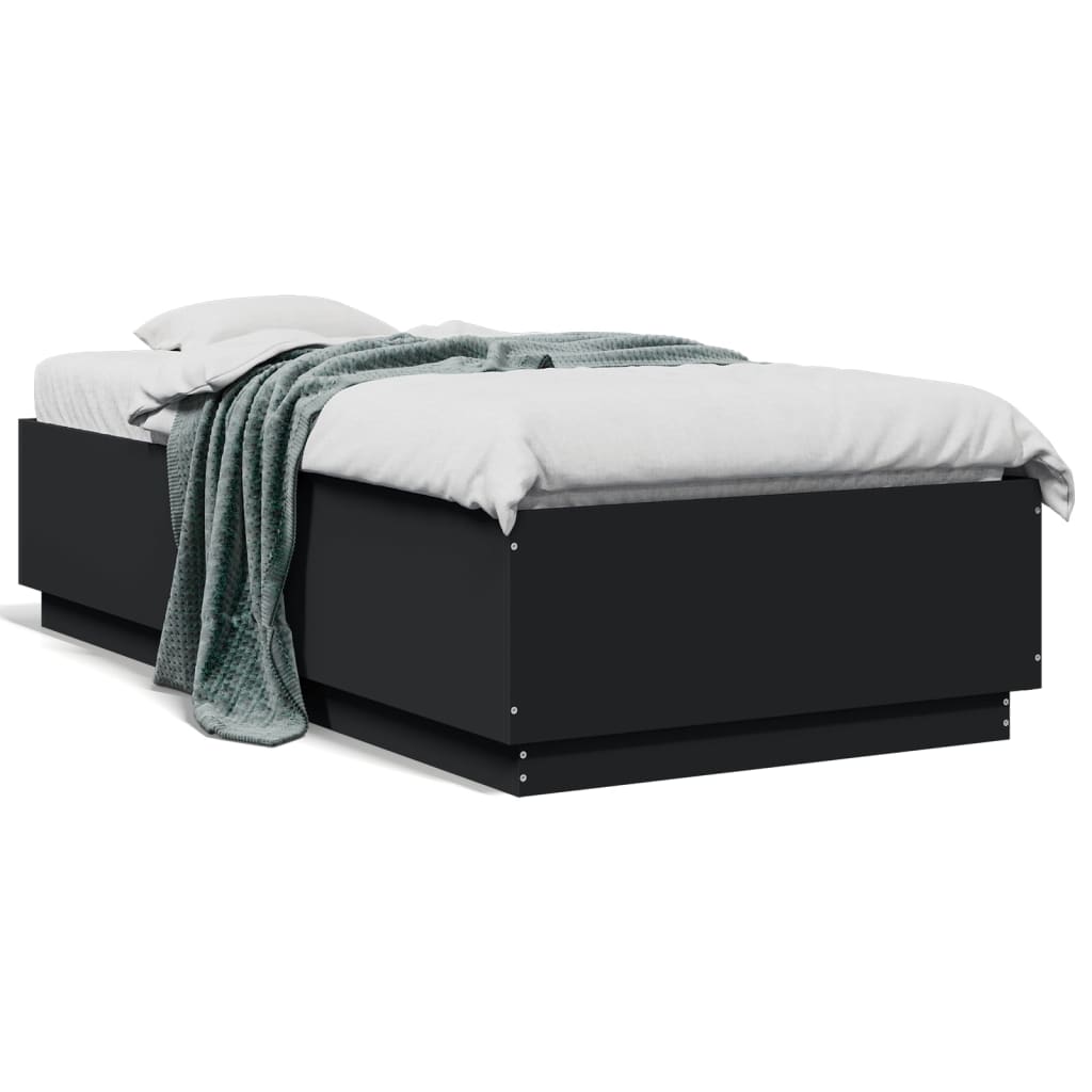 vidaXL Posteľný rám čierny 75x190 cm kompozitné drevo