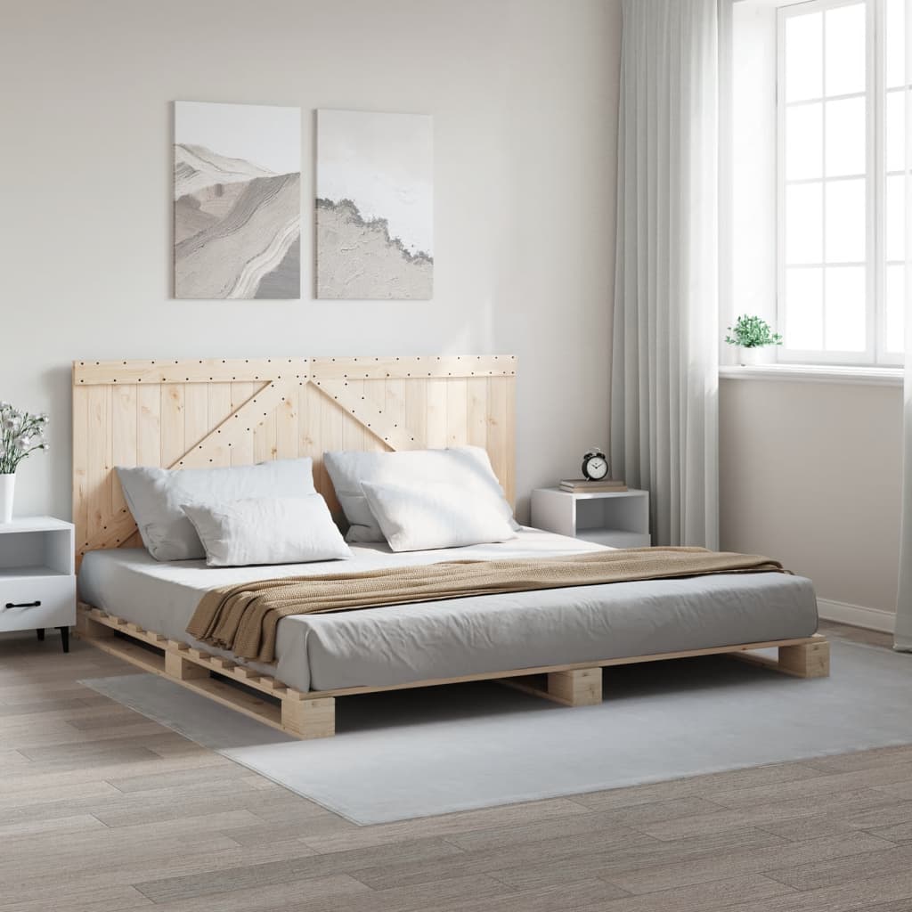 vidaXL Posteľný rám s čelom 200x200 cm masívna borovica