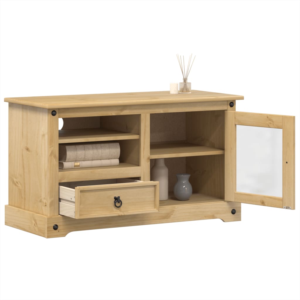 vidaXL TV skrinka Corona 100x45x58 cm, borovicový masív