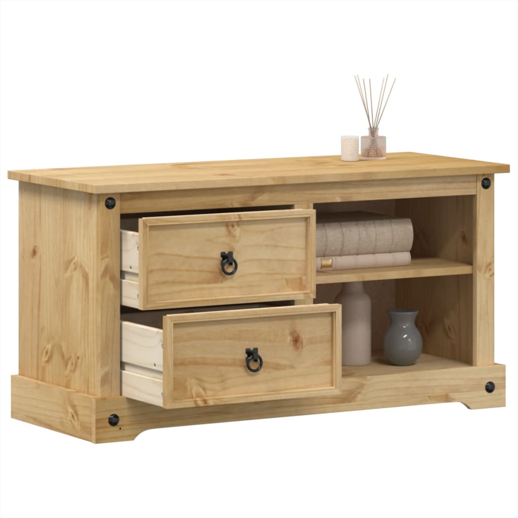 vidaXL TV skrinka Corona 100x40x52 cm, borovicový masív