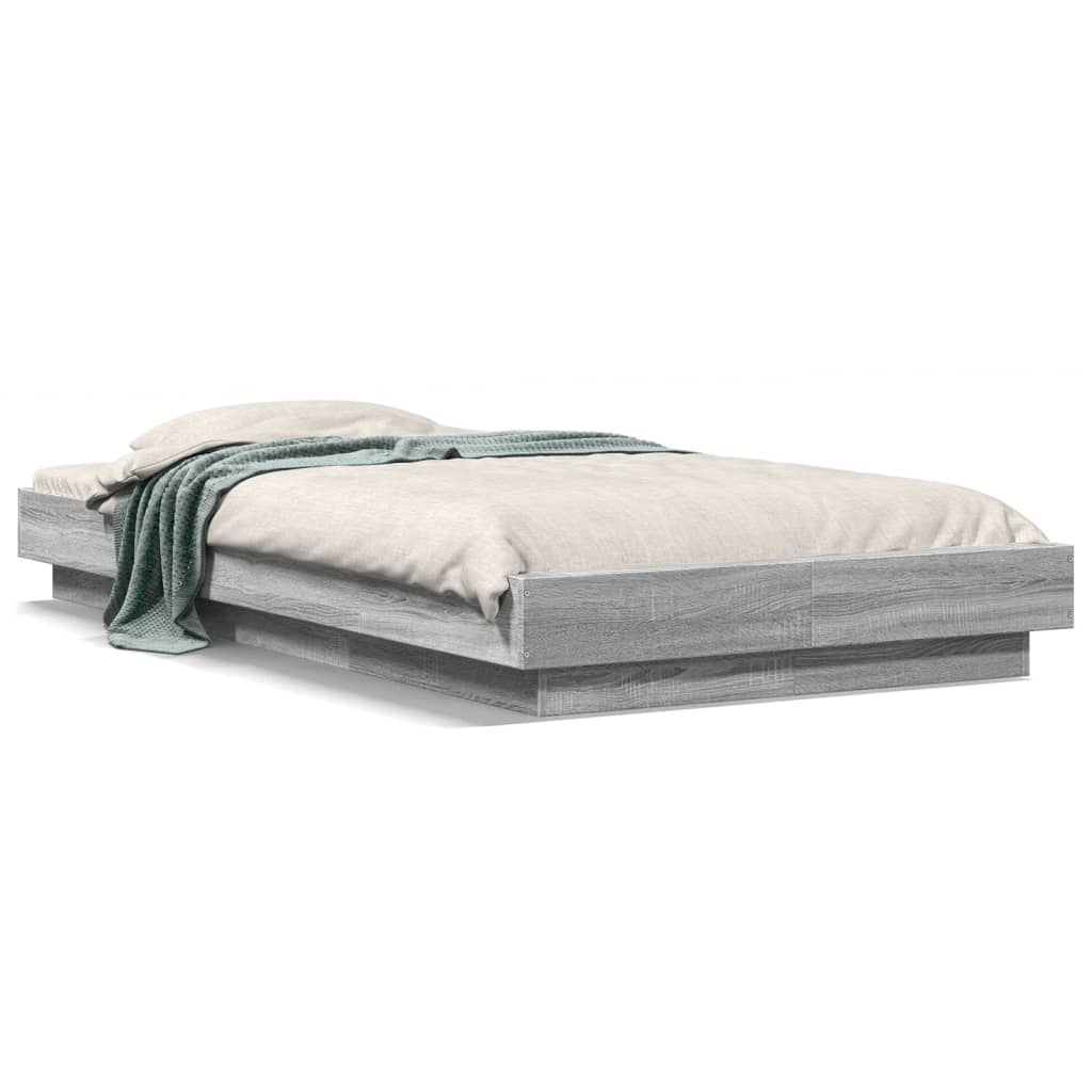 vidaXL Posteľný rám sivý dub sonoma 75x190 cm kompozitné drevo