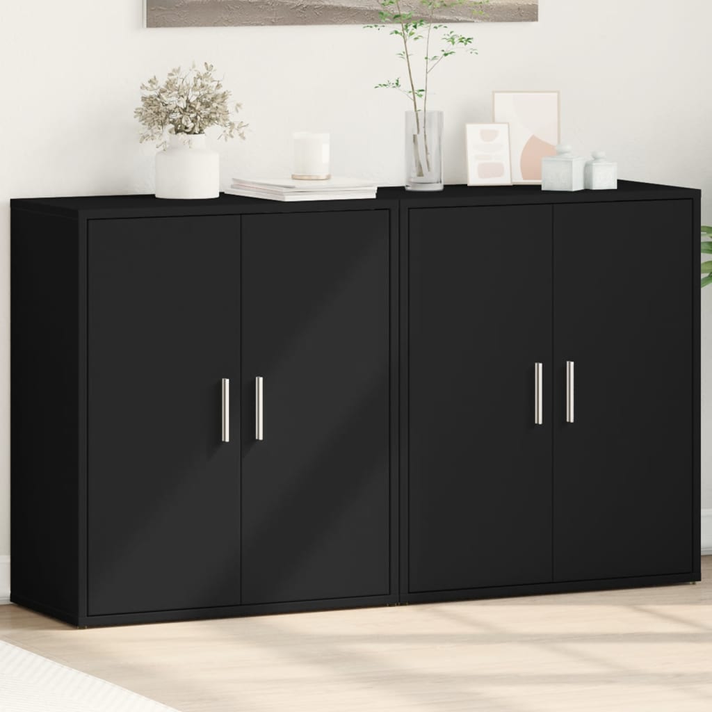 vidaXL Komody 2 ks čierne 60x31x70 cm kompozitné drevo