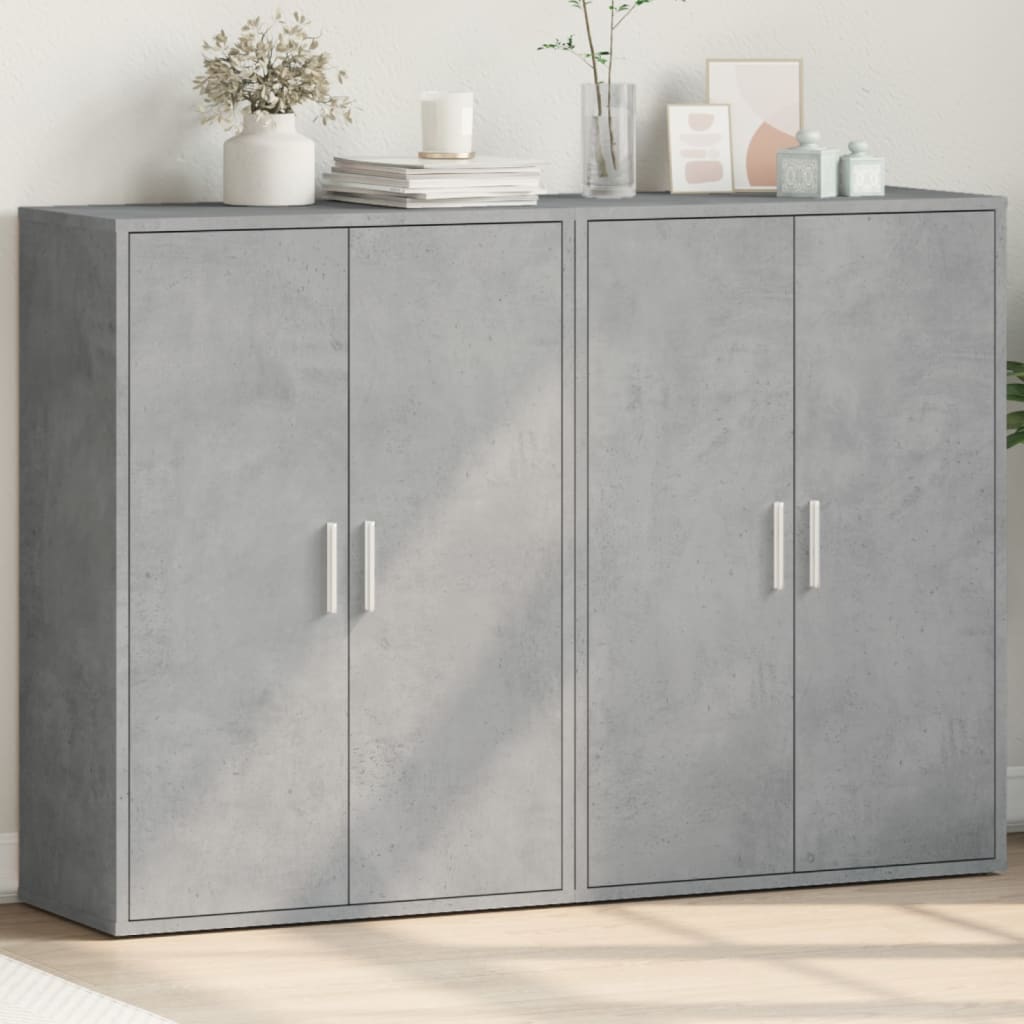 vidaXL Komody 2 ks betónovosivé 60x31x84 cm kompozitné drevo
