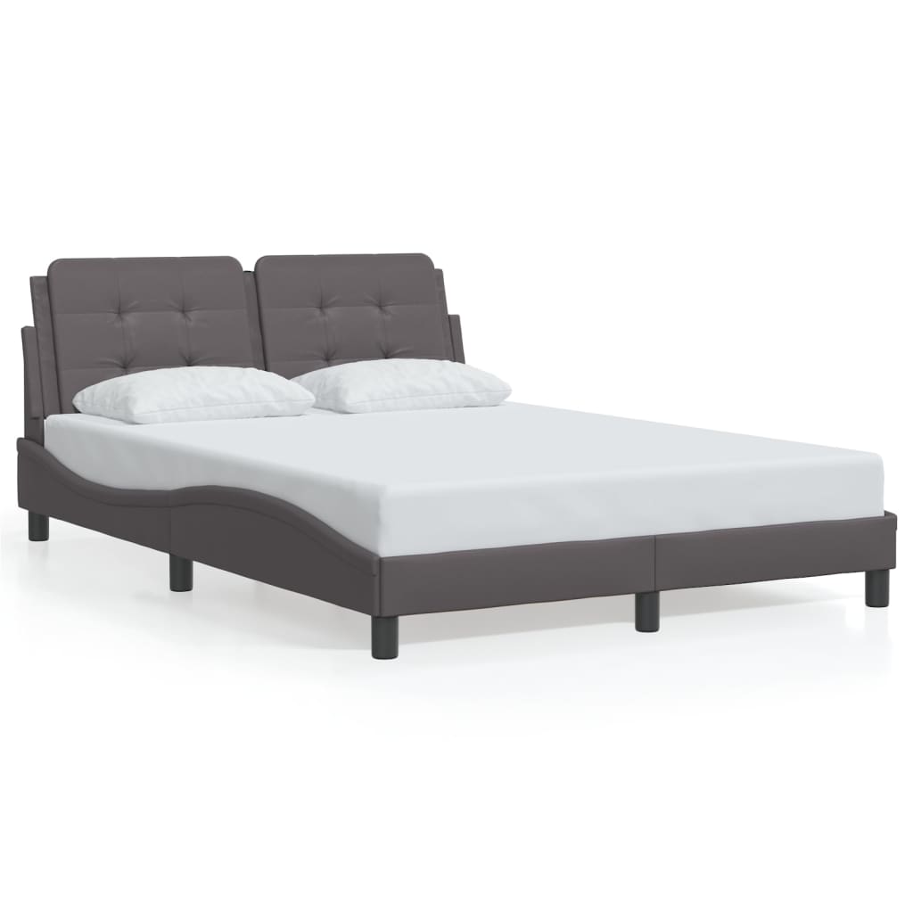 vidaXL Posteľný rám s čelom sivý 120x200 cm umelá koža