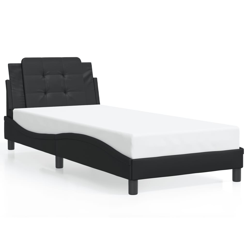 vidaXL Posteľný rám s čelom čierny 80x200 cm umelá koža