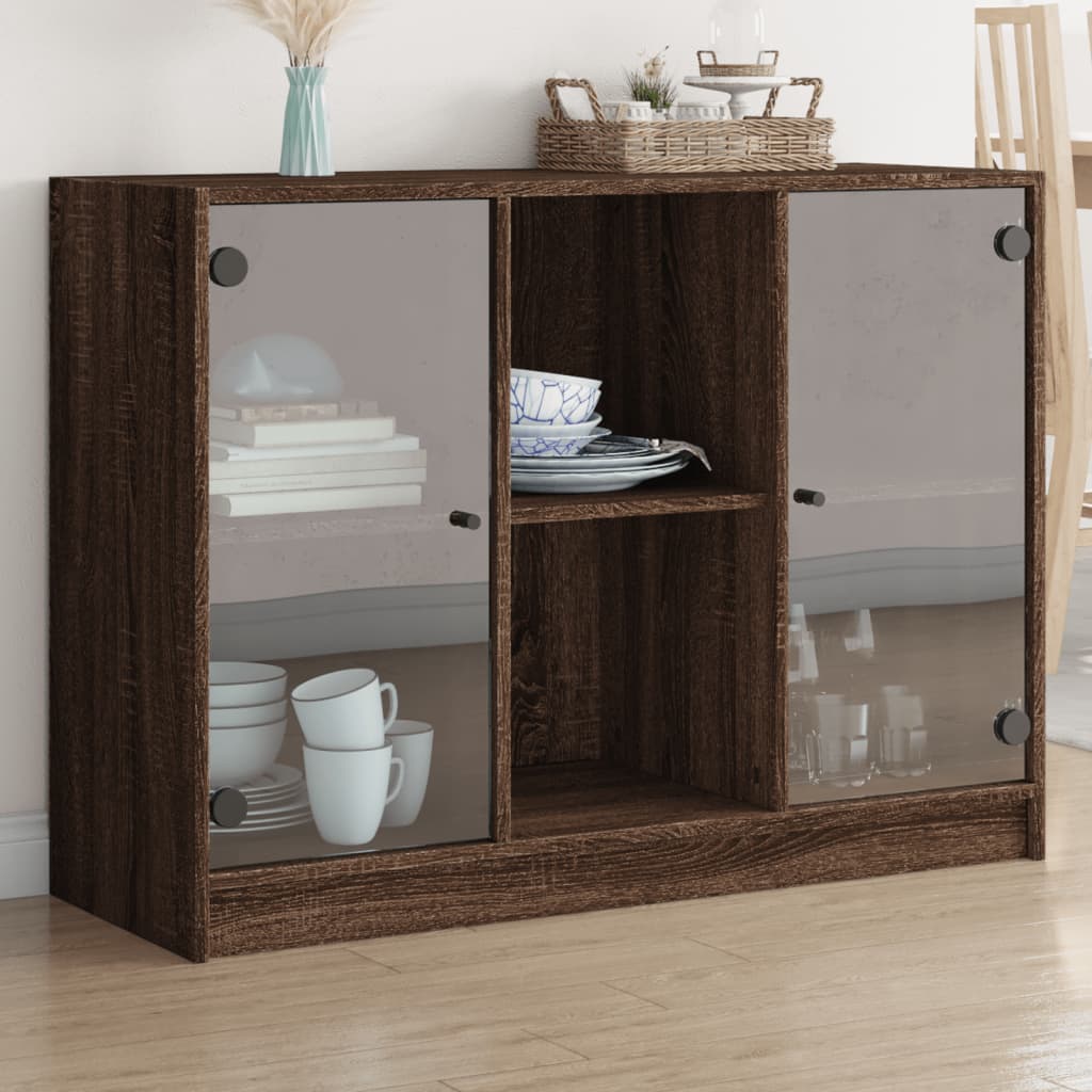 vidaXL Komoda hnedý dub 102x37x75,5 cm kompozitné drevo
