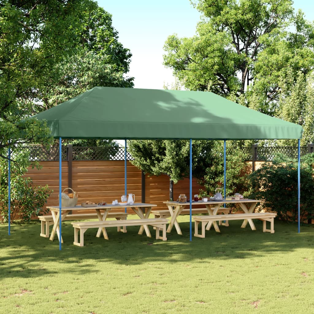 vidaXL Skladací pop-up párty stan zelený 580x292x315 cm