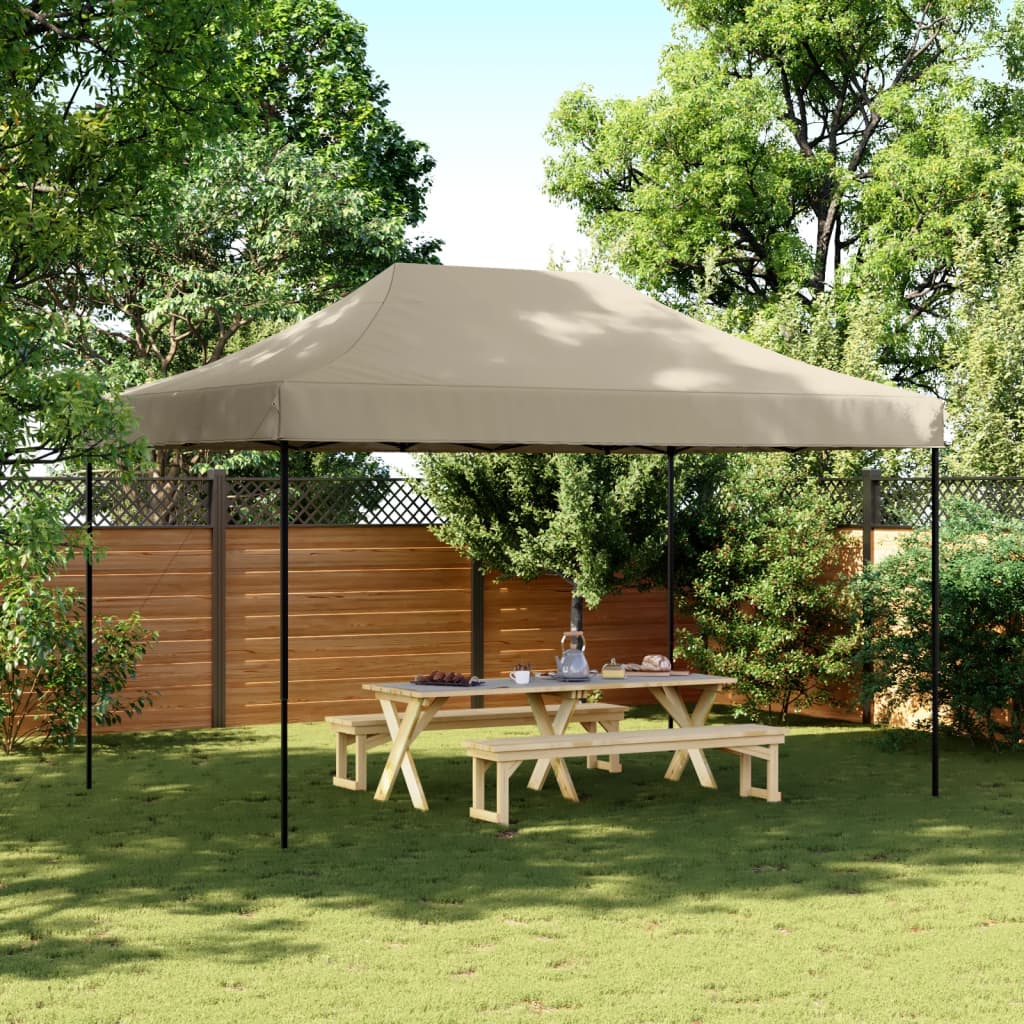 vidaXL Skladací pop-up párty stan sivohnedý 440x292x315 cm