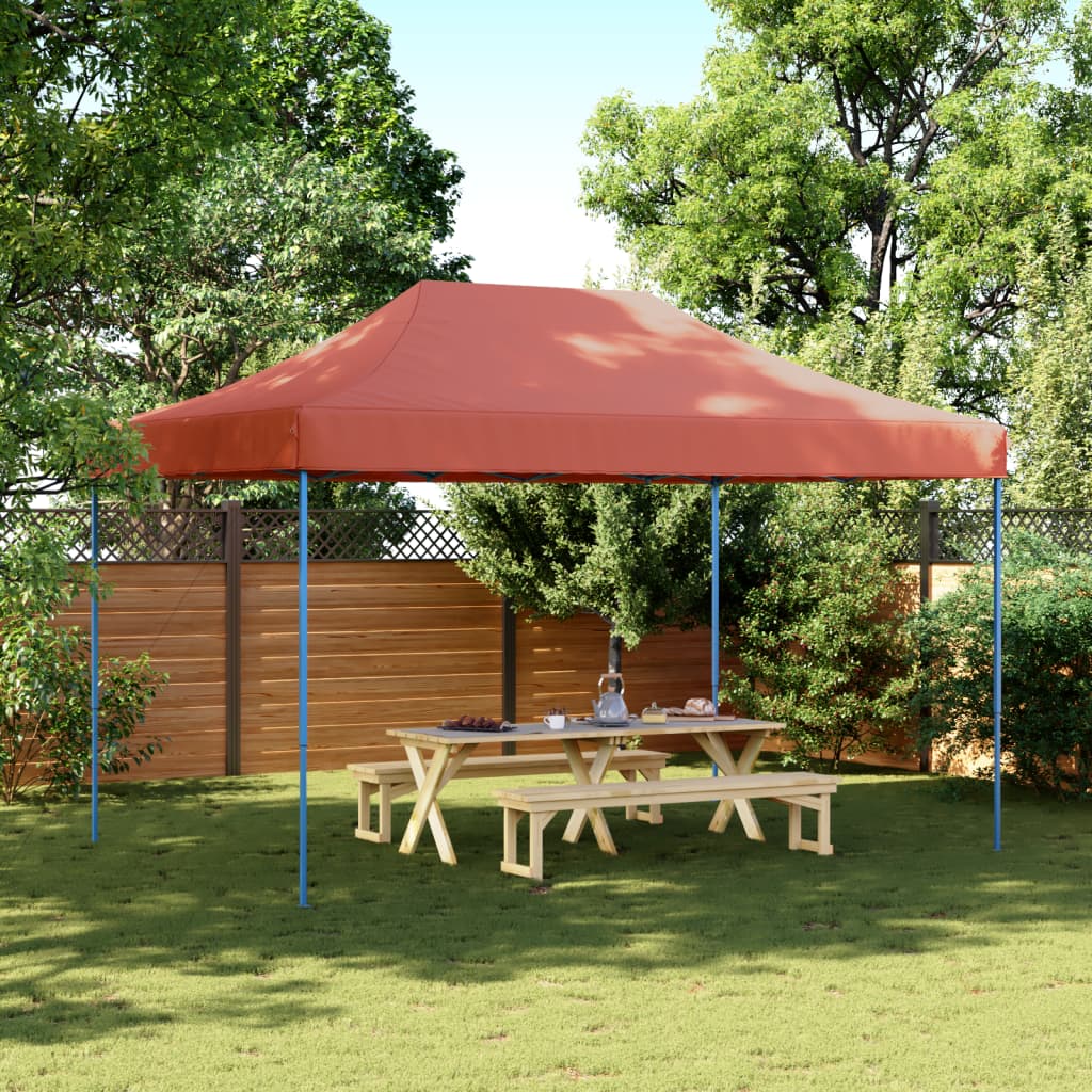 vidaXL Skladací pop-up párty stan tehlový 440x292x315 cm