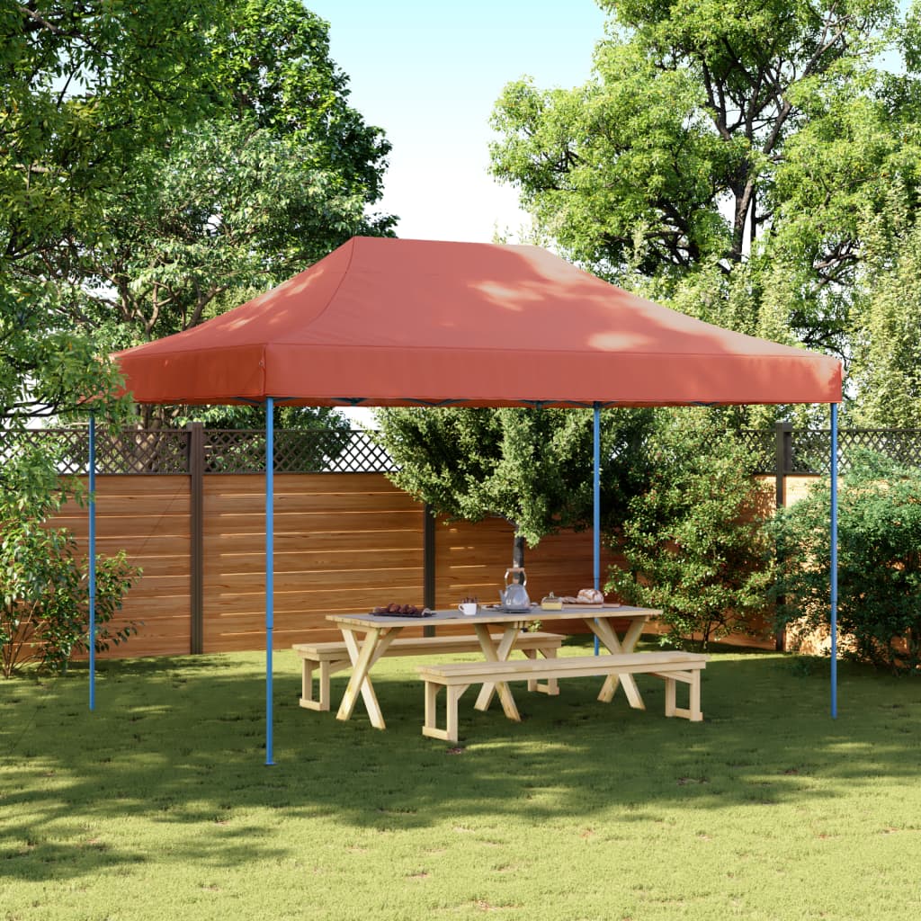 vidaXL Skladací pop-up párty stan tehlový 410x279x315 cm