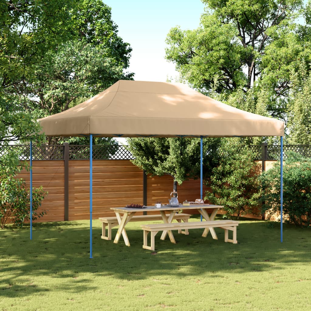 vidaXL Skladací pop-up párty stan béžový 410x279x315 cm