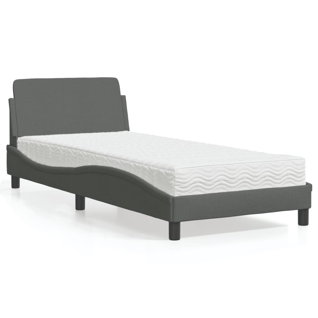 vidaXL Posteľ s matracom tmavosivá 80x200 cm látka
