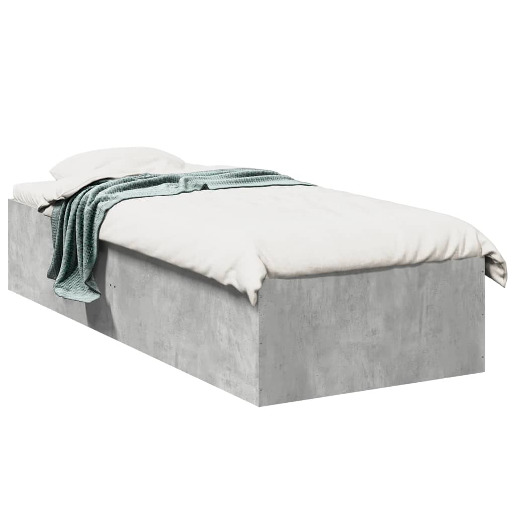 vidaXL Posteľný rám betónový sivý 75x190 cm kompozitné drevo