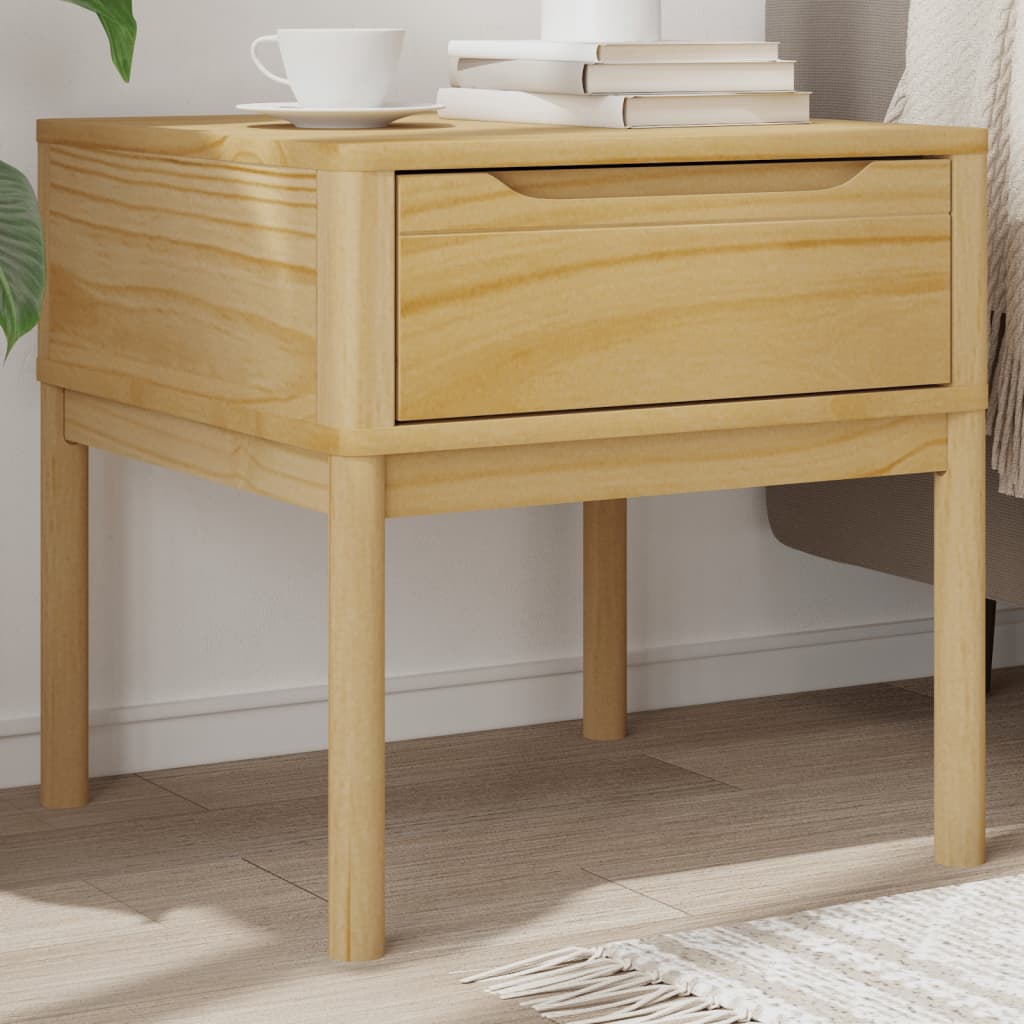 vidaXL Stolík na lampu FLORO voskovo hnedý 55x55x54cm masívna borovica