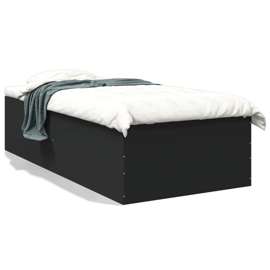 vidaXL Posteľný rám čierny 75x190 cm kompozitné drevo