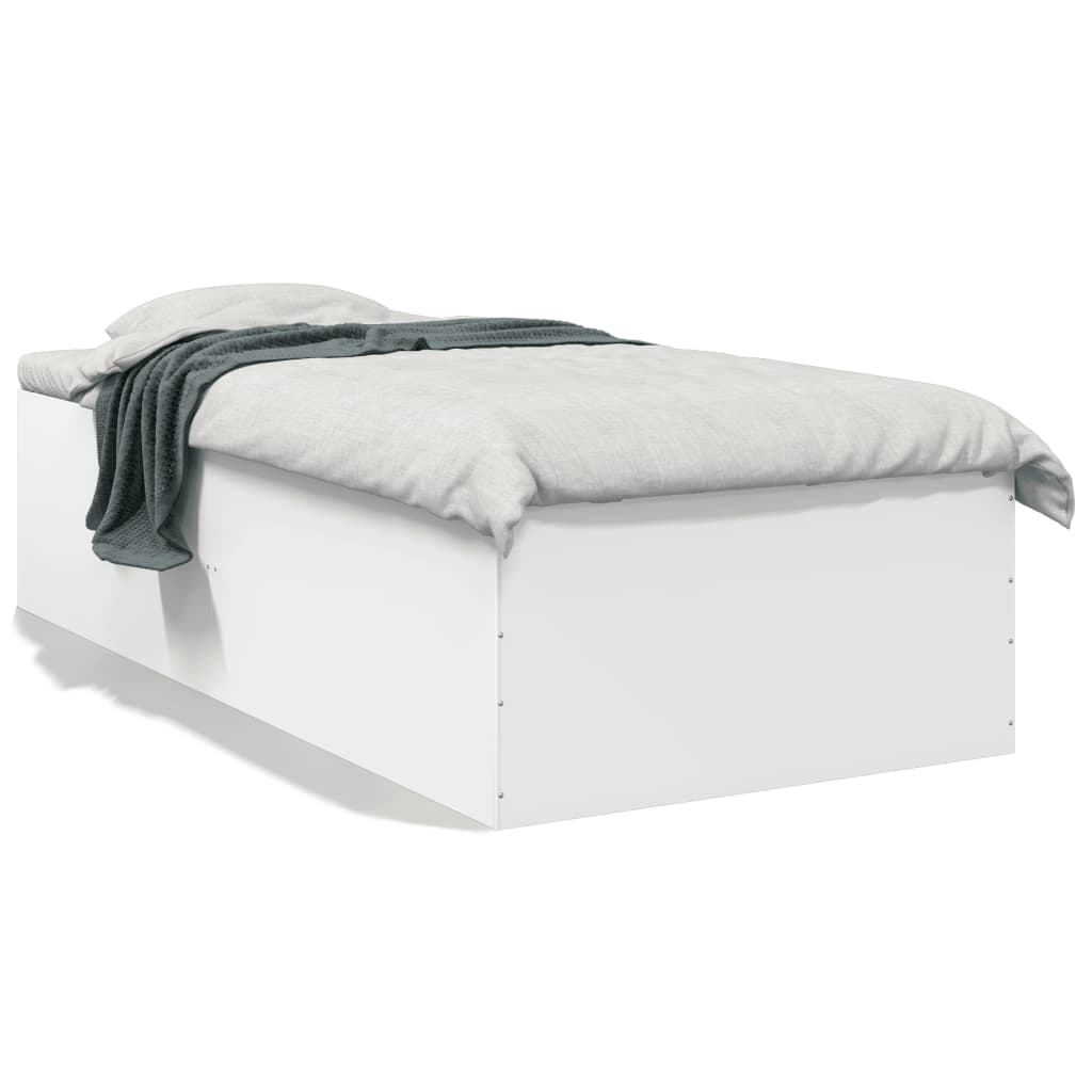 vidaXL Posteľný rám biely 90x190 cm kompozitné masív