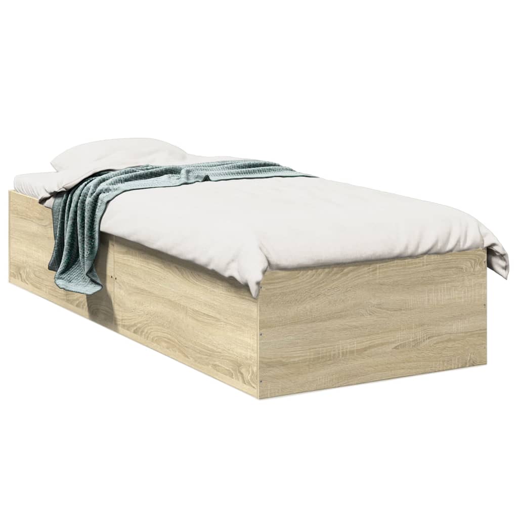 vidaXL Posteľný rám dub sonoma 90x190 cm kompozitné drevo